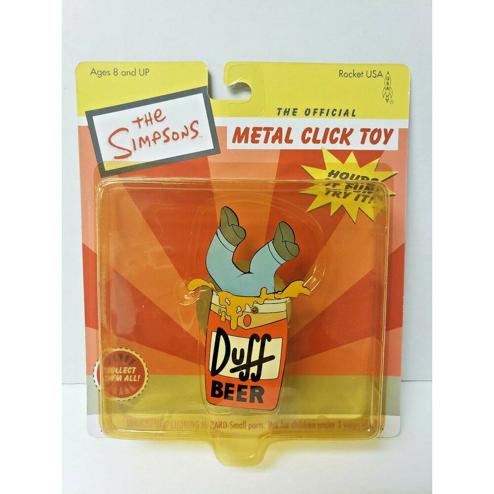 Simpons Klick-Itz Metal Click Toy "Duff Beer Homer"‎ New In Package U41